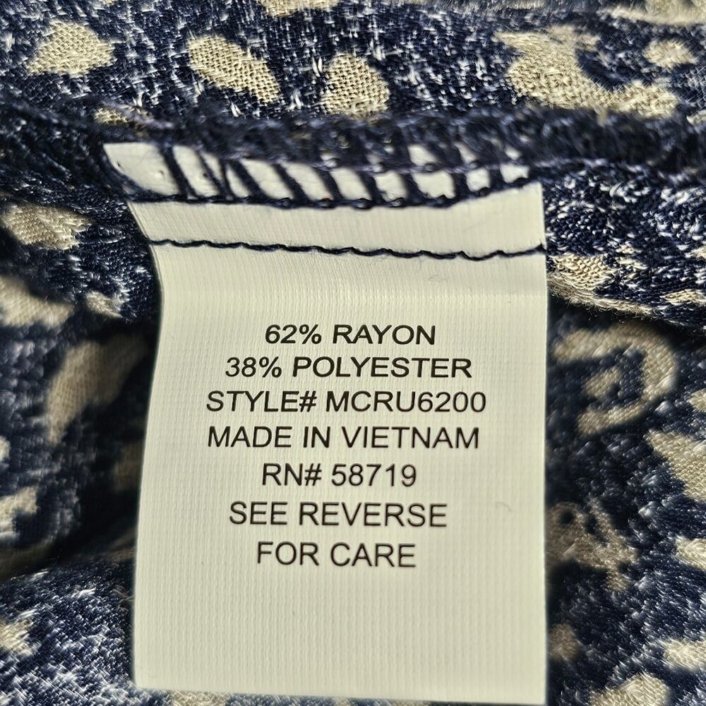 BAKU Navy Animal Print Crossover Blouse NWT Size L - Picture 10 of 11